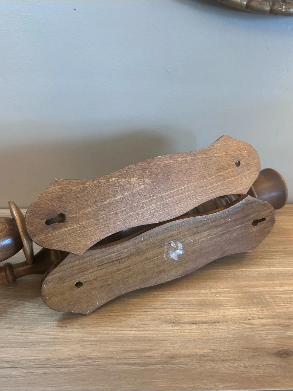 Vintage Wood Wall Sconces in Warm Brown